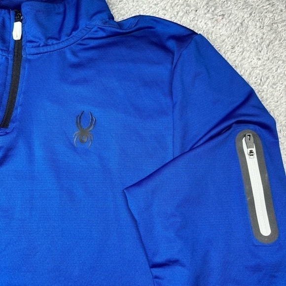 Spyder Pullover Mens Large Quarter Zip Pro Web Quick Dry Activewear Ski Layer - Picture 2 of 5